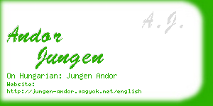 andor jungen business card